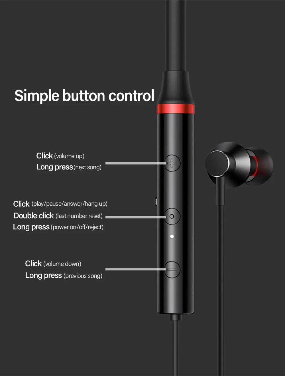 Lenovo Premium Bluetooth Neckband Model 05 – Super Bass Wireless Earphones with Clear Voice & Fast Charging (Black) / Super Bass Neckband