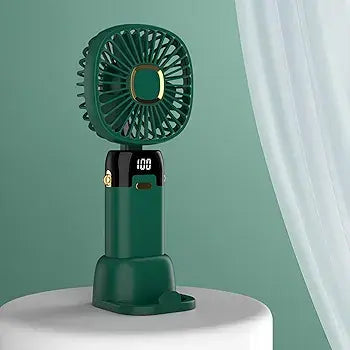 Foldable USB Neck Hanging Fan With Phone Stand