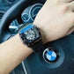 Richard Black Belt Skeleton Watch Black Rubber Strap