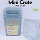 Refrigerator Food Storage Box Set – 4 Pcs Mini Crate Organizers (0.6L Each)