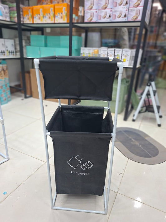 Fabric Laundry Hamper With Dual Compartments